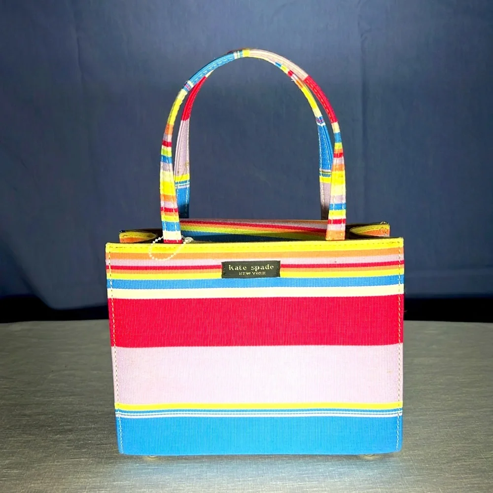 🌞 Kate Spade New York vintage 90s beachy colorful striped mini bag handbag